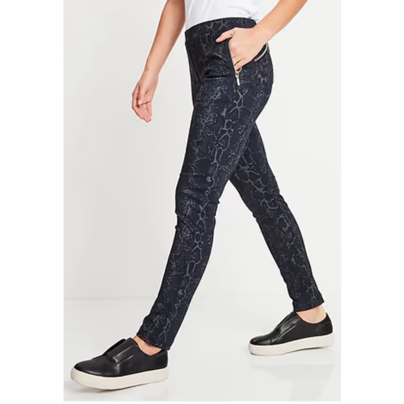 Anatomie Shamira Pull On Zipper Pegging Pant Blue Python New XS